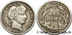 ÉTATS-UNIS D AMÉRIQUE 1 Dime Barber 1914 Denver