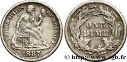ÉTATS-UNIS D AMÉRIQUE 1 Dime Liberté assise 1887 Philadelphie