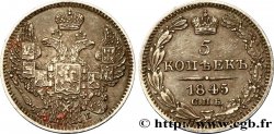 RUSSIE 5 Kopecks Nicolas Ier 1845 Saint-Petersbourg