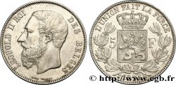 BELGIQUE 5 Francs Léopold II 1871