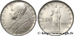VATICAN AND PAPAL STATES 100 Lire Pie XII an XVII / Fides tenant la croix 1955 Rome