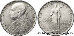 VATICAN AND PAPAL STATES 100 Lire Pie XII an XIX / Fides tenant la croix 1957 Rome