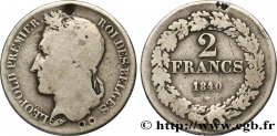 BELGIUM 2 Francs Léopold Ier tête laurée 1840 
