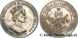 ASCENSION 50 Pence 75e anniversaire d’Élisabeth II 2001 