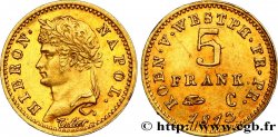 ALLEMAGNE - ROYAUME DE WESTPHALIE - JÉRÔME NAPOLÉON 5 Franken 1813 Cassel