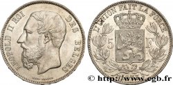 BELGIQUE 5 Francs Léopold II 1873