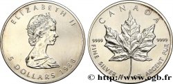 CANADA 5 Dollars (1 once) Elisabeth II 1988 