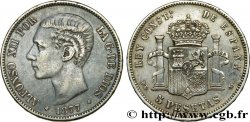 ESPAGNE 5 Pesetas Alphonse XII 1877 Madrid