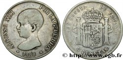ESPAGNE 5 Pesetas Alphonse XIII 1er type 1888 Madrid