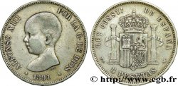 ESPAGNE 5 Pesetas Alphonse XIII 1er type 1891 Madrid