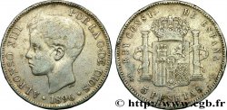ESPAGNE 5 Pesetas Alphonse XIII 3e type 1896 Madrid