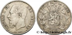 BELGIUM 5 Francs Léopold II 1868