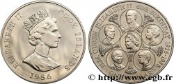 COOK ISLANDS 1 Dollar 60e anniversaire de la reine Elisabeth II 1986 
