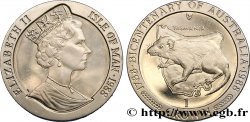 ÎLE DE MAN 1 Crown Bicentenaire de l’Australie - Tasmanie et le monstre de Tasmanie 1988