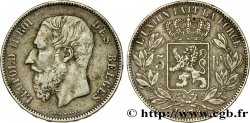 BELGIEN 5 Francs Léopold II  1874 