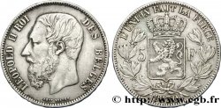 BELGIQUE 5 Francs Léopold II 1870 