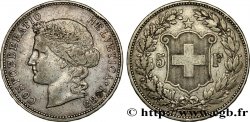 SUISSE 5 Francs Helvetia buste 1888 Berne