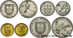PORTUGAL Lot 1, 2,5 , 5 et 25 Escudos Mondial de Rink Hockey : emblème / hockey 1982 