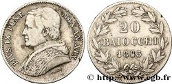 VATICAN AND PAPAL STATES 20 Baiocchi Pie IX an XIX 1865 Rome