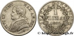 VATICAN ET ÉTATS PONTIFICAUX 1 Lire Pie IX type petit buste an XXI 1866 Rome