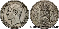BELGIQUE 5 Francs Léopold Ier tête nue 1849