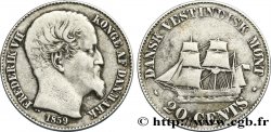 INDES DANOISES 20 Cents Frederik VII 1859 