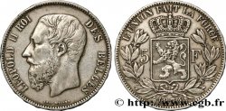 BELGIUM 5 Francs Léopold II 1874