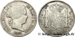 ESPAGNE - ROYAUME D ESPAGNE - ISABELLE II 20 Reales 1862 Séville