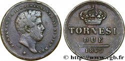 ITALY - KINGDOM OF THE TWO SICILIES 2 Tornesi Ferdinand II 1849 