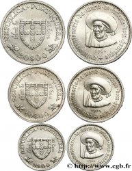 PORTUGAL Lot de 3 monnaies 5, 10 et 20 Escudos 500e anniversaire de la mort de l’infant Don Henrique le navigateur 1960