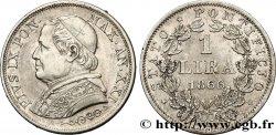 VATICAN ET ÉTATS PONTIFICAUX 1 Lire Pie IX type grand buste an XXI 1866 Rome