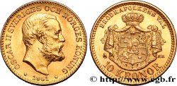SUÈDE 10 Kronor Oscar II 1901 Stockholm
