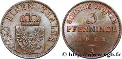 ALLEMAGNE - PRUSSE 3 Pfenninge 1864 Berlin