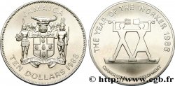 JAMAICA 10 Dollars armes / Année internationale du travail 1988