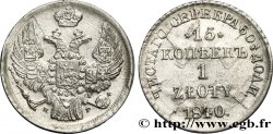 POLOGNE 1 Zloty / 15 Kopecks 1840 Varsovie