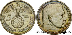 ALLEMAGNE 5 Reichsmark Aigle / Maréchal Paul von Hindenburg 1938 Hambourg