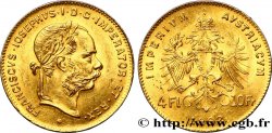 AUSTRIA 4 Florins ou 10 Francs François-Joseph Ier 1892 Vienne