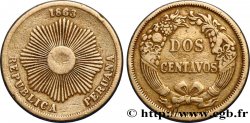 PÉROU 2 Centavos Soleil 1863
