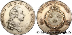 SUÈDE 2/3 Riksdaler Gustave III 1779 Stockholm