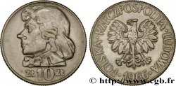 POLOGNE 10 Zlotych aigle / Tadeusz Kosciuszko, chef de l’insurrection polonaise de 1794 1966 Varsovie