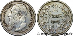 BELGIO 2 Francs (Frank) Léopold II légende flamande 1909 