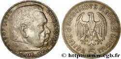 DEUTSCHLAND 5 Reichsmark Maréchal Paul von Hindenburg 1936 Munich - D