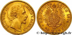 ALLEMAGNE - BAVIÈRE 20 Mark Louis II 1874 Munich
