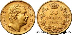 SERBIE 20 Dinara Milan IV Obrenovic 1882 Vienne