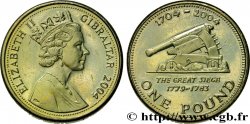 GIBRALTAR 1 Pound (Livre) Elisabeth II / tricentenaire de l’occupation Britannique 1704-2004, canon, siège de 1779-1783 2004