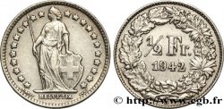 SUISSE 1/2 Franc Helvetia 1942 Berne