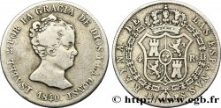 ESPAGNE - ROYAUME D ESPAGNE - ISABELLE II 4 Reales  1840 Barcelone TB+