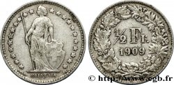 SWITZERLAND 1/2 Franc Helvetia 1909 Berne - B