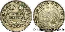 CHILE
 1/2 (medio) Decimo condor 1892 Santiago