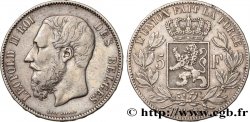 BELGIQUE 5 Francs Léopold II 1875